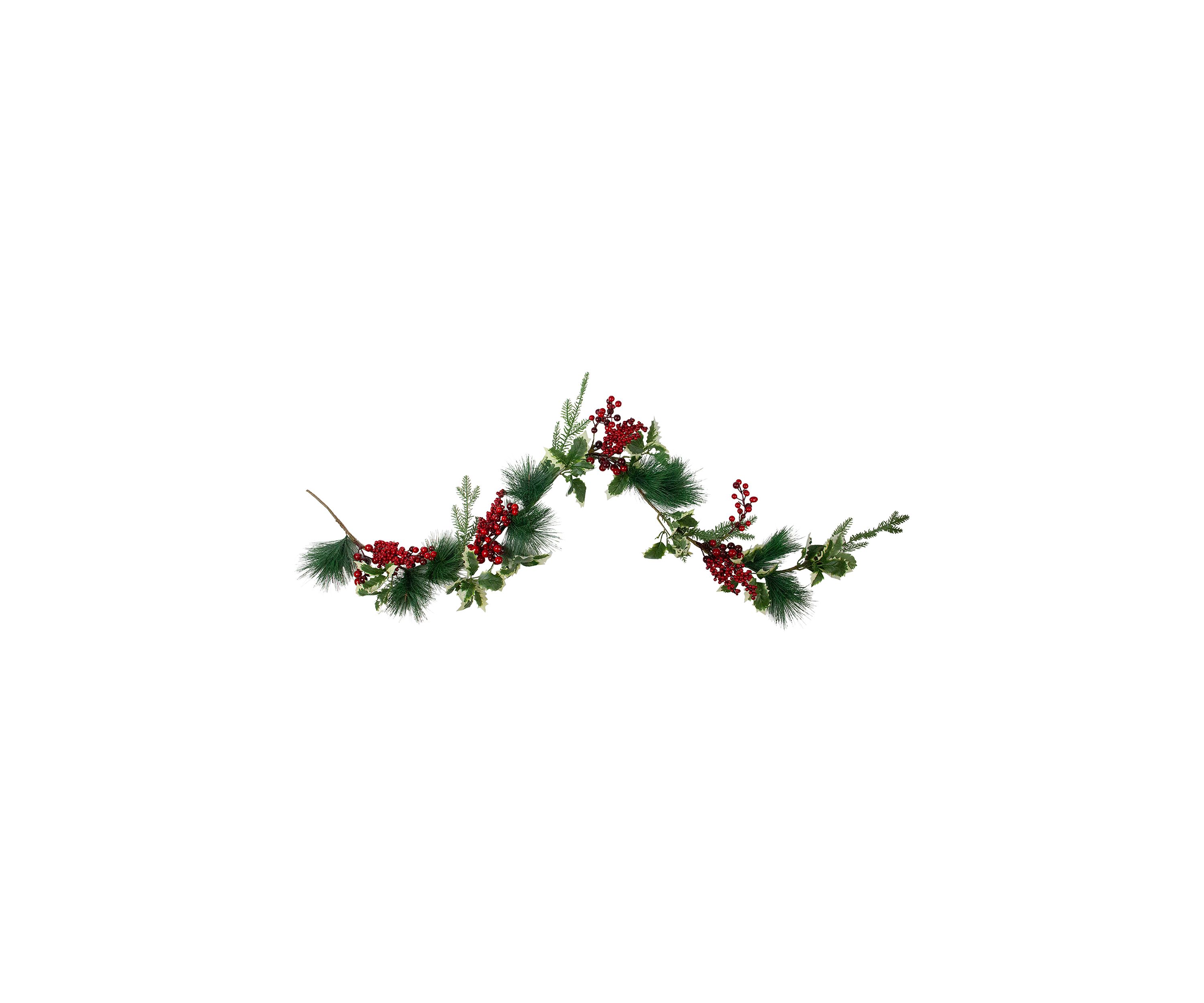 5 x 5Inch Holly and Pine Springs Artificial Christmas Garland - Unlit
