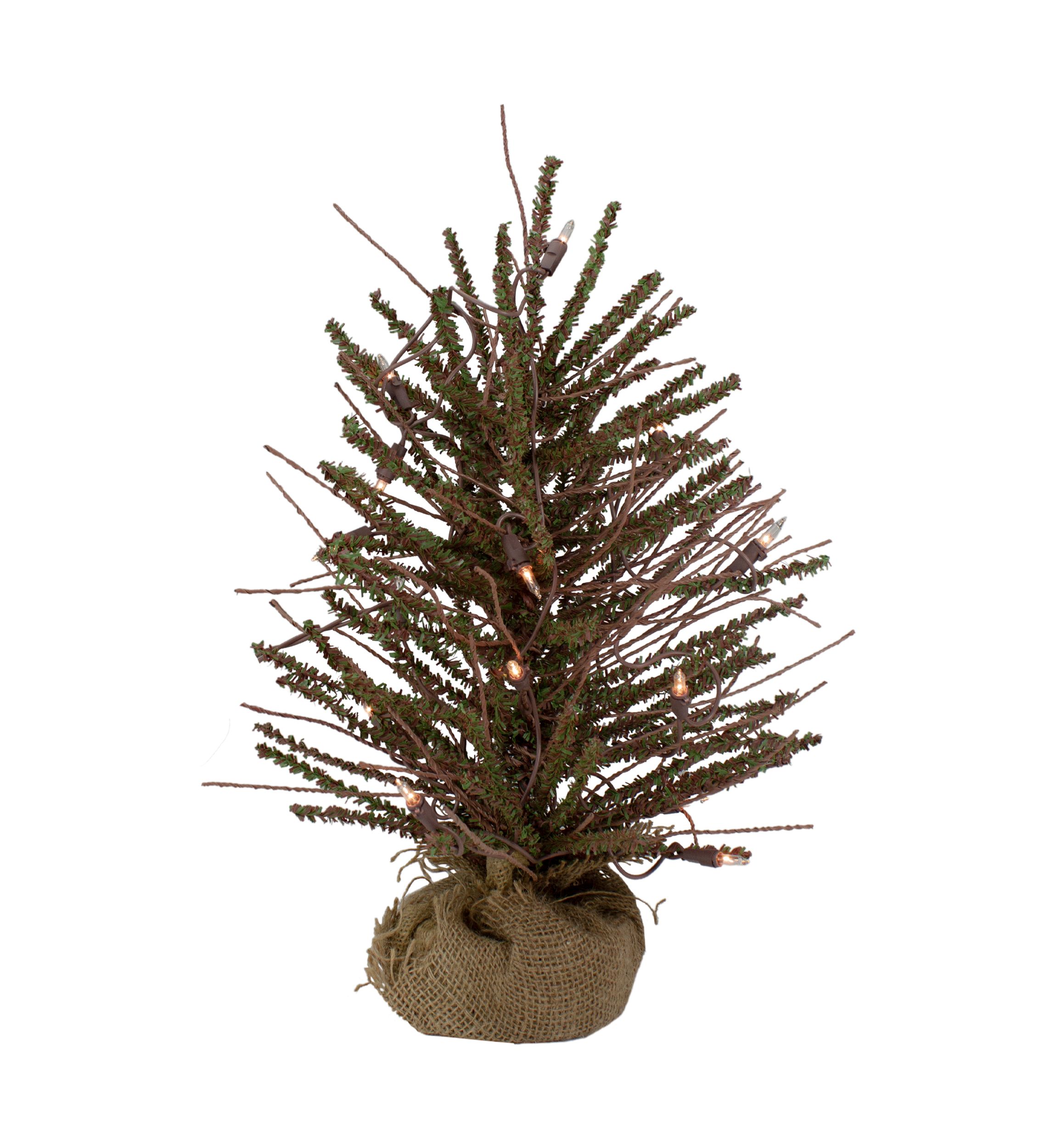 18Inch Pre-Lit Potted Warsaw Twig Artificial Christmas Tree - Clear Lights