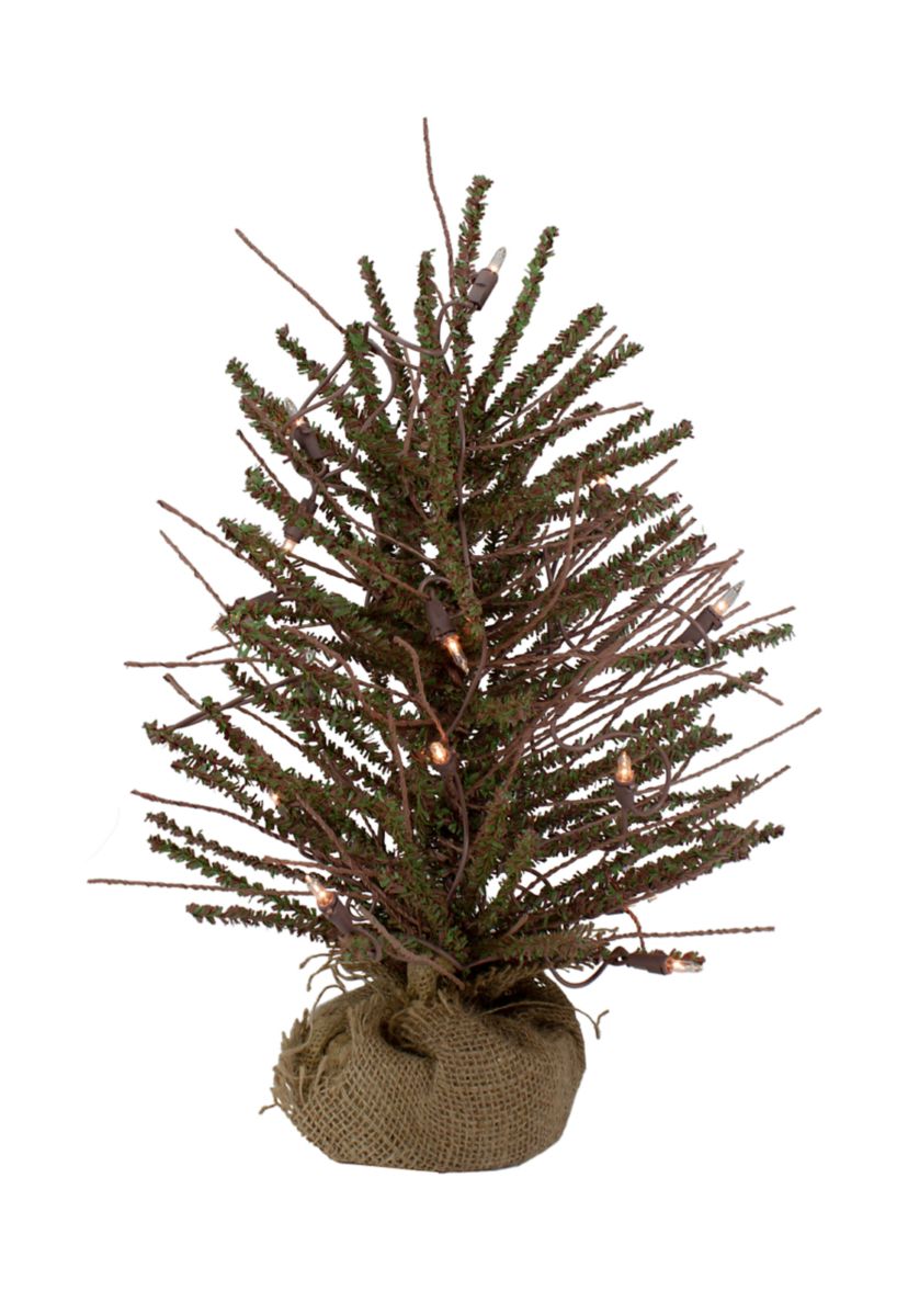 18Inch Pre-Lit Potted Warsaw Twig Artificial Christmas Tree - Clear Lights