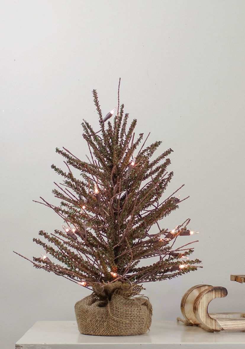 18Inch Pre-Lit Potted Warsaw Twig Artificial Christmas Tree - Clear Lights