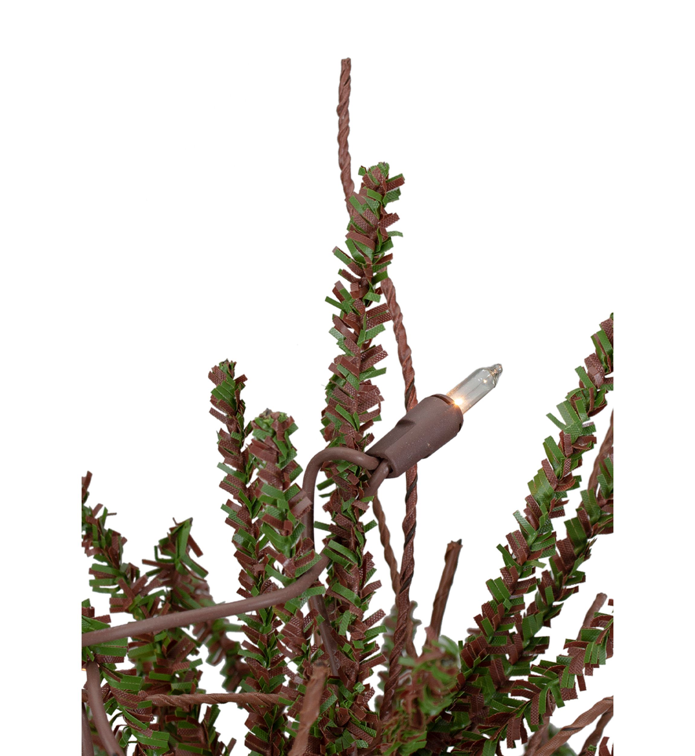 18Inch Pre-Lit Potted Warsaw Twig Artificial Christmas Tree - Clear Lights