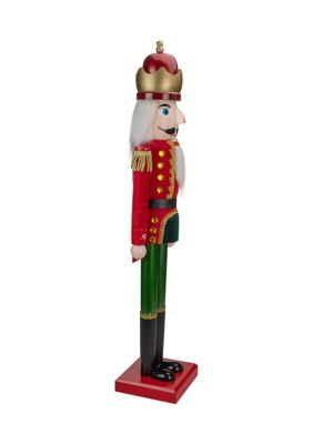 35.5Inch Red and Green Velvet Wooden Christmas Nutcracker King