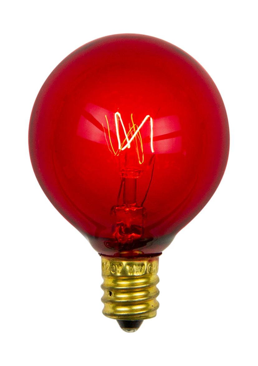 Pack of 25 Transparent G40 Red Christmas Replacement Bulbs