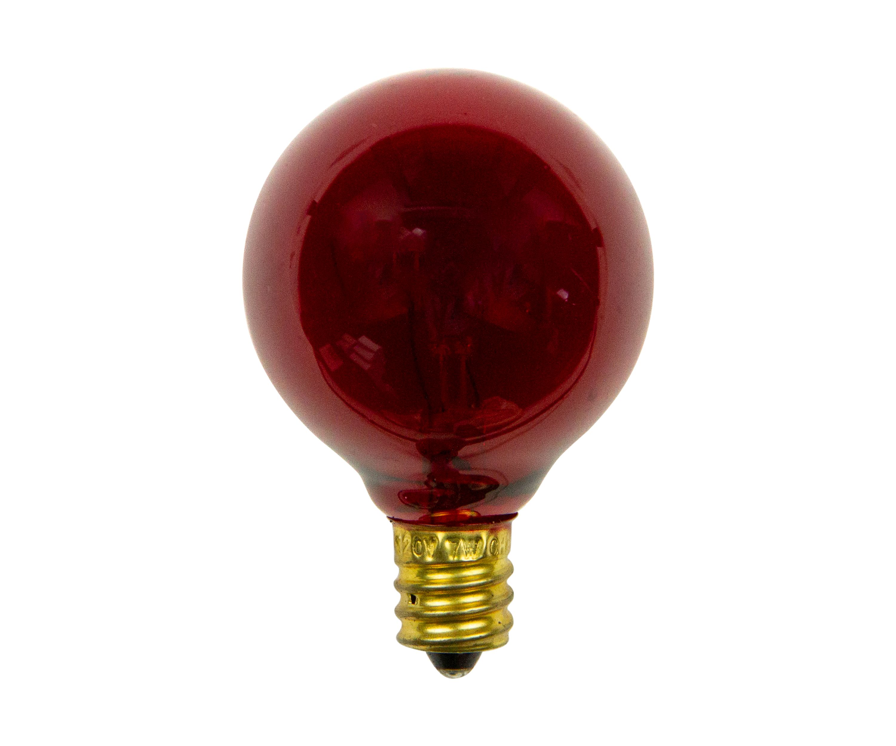 Pack of 25 Transparent G40 Red Christmas Replacement Bulbs