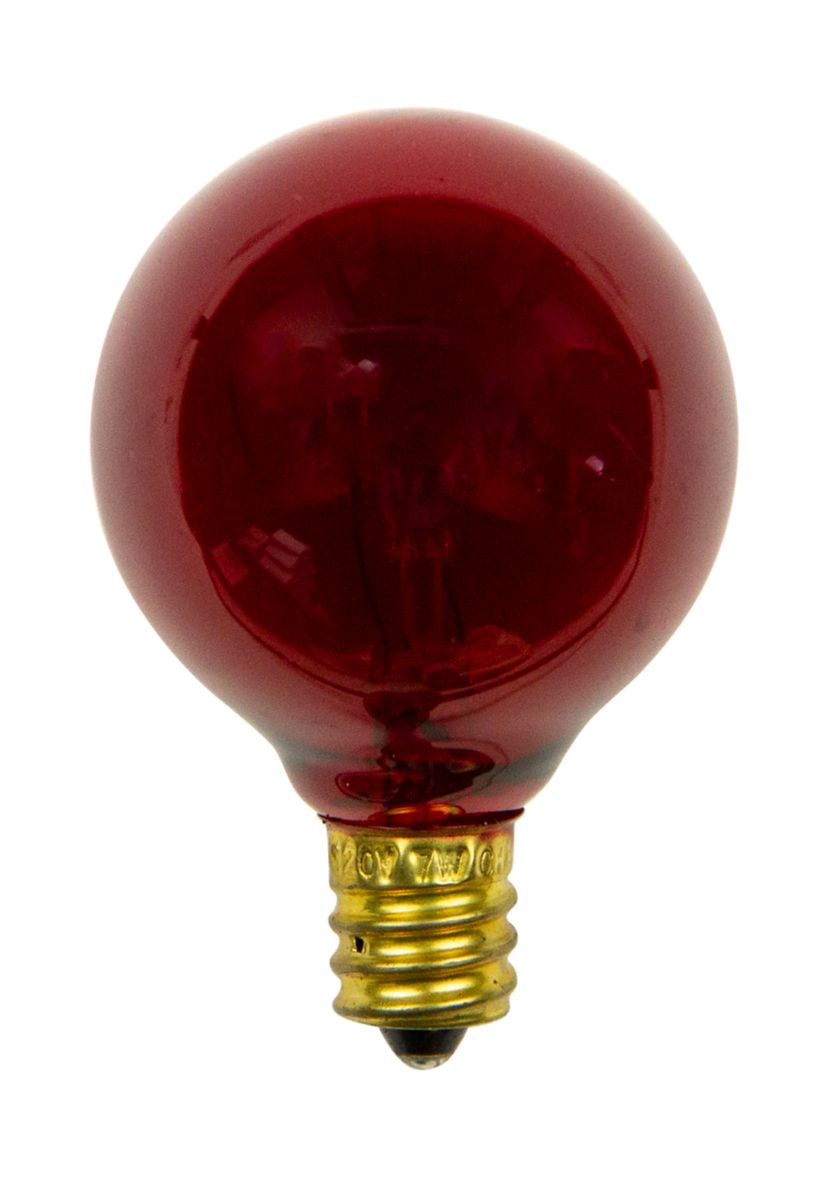 Pack of 25 Transparent G40 Red Christmas Replacement Bulbs