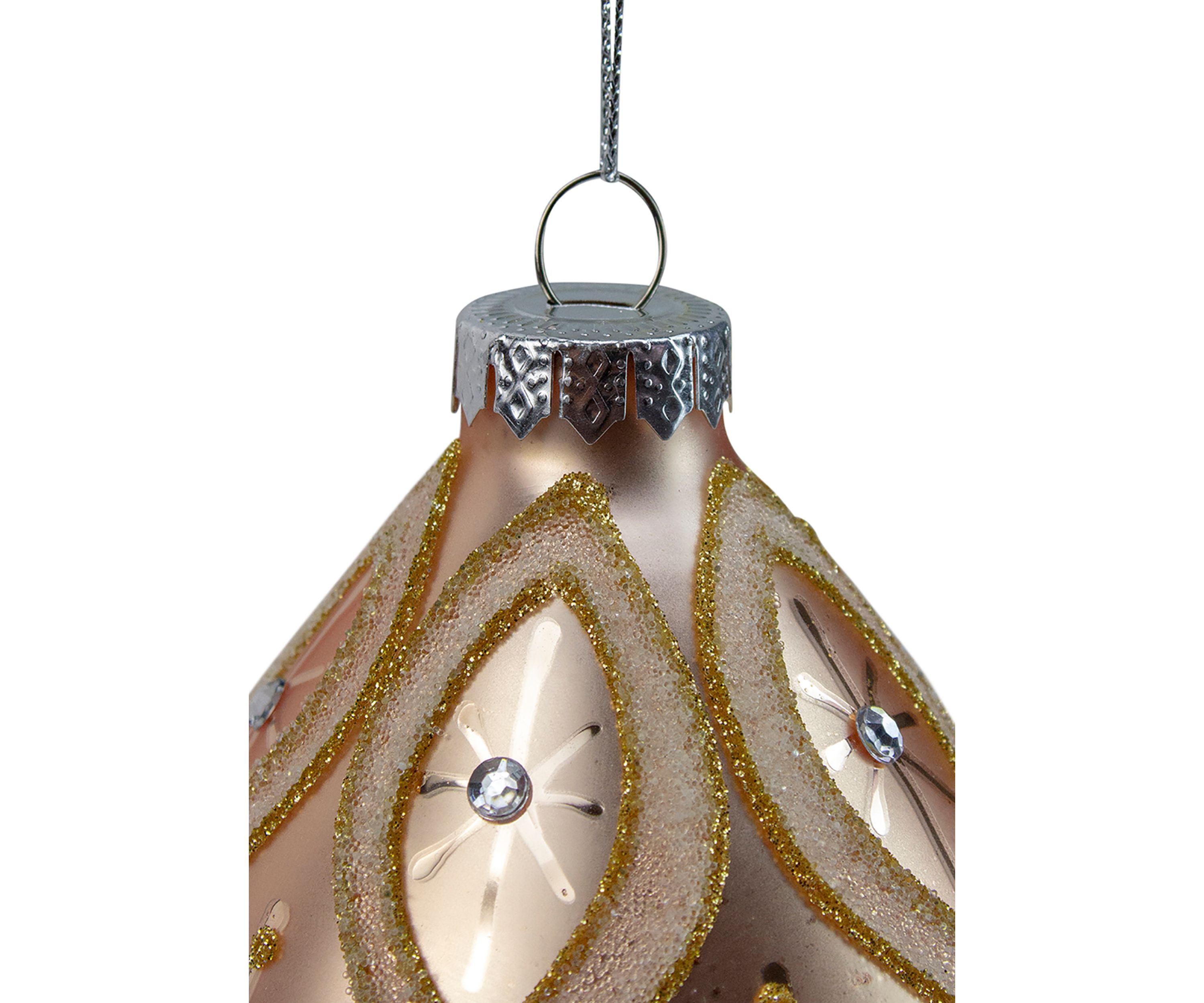 5.5Inch Rose Gold Retro Ombre Glass Christmas Drop Ornament