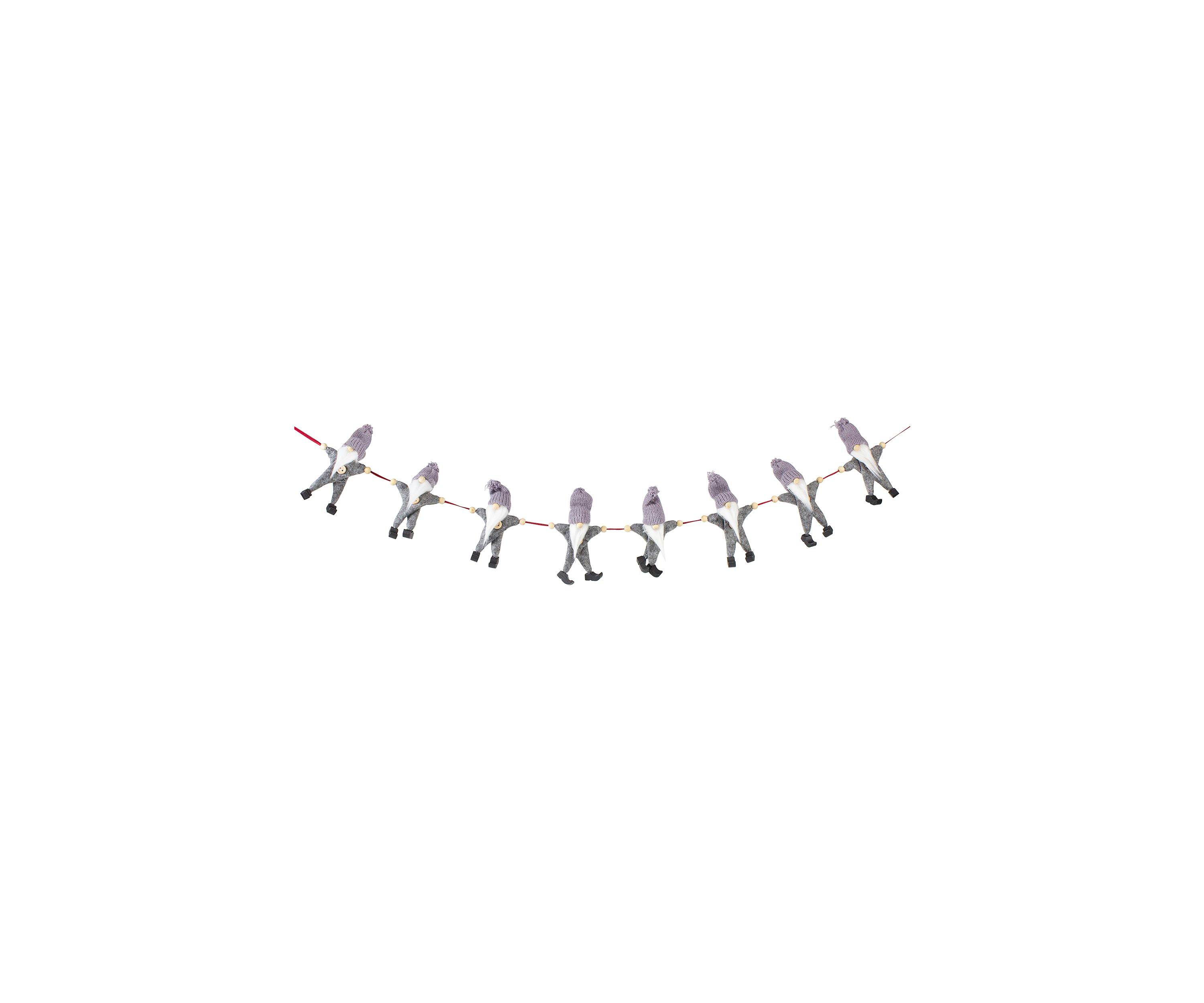 30 Inch Gray and White Knit Gnome Novelty Christmas Garland