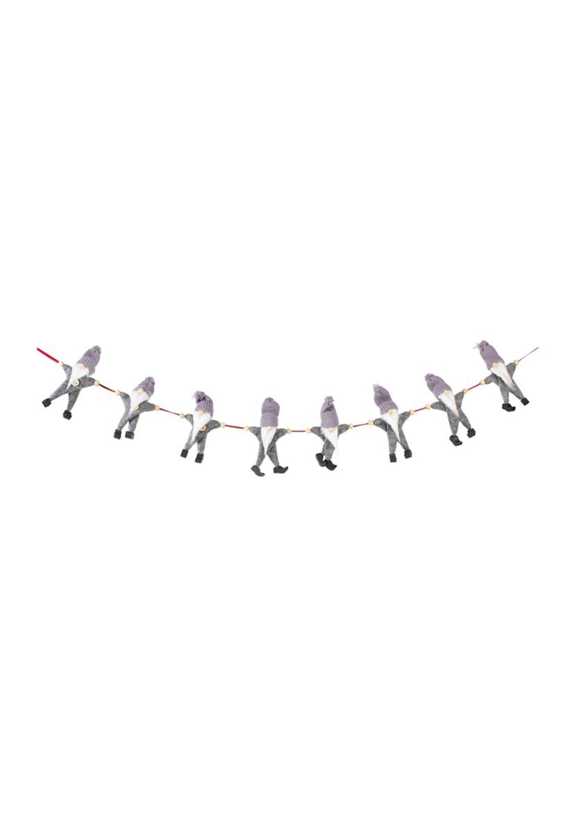 30 Inch Gray and White Knit Gnome Novelty Christmas Garland