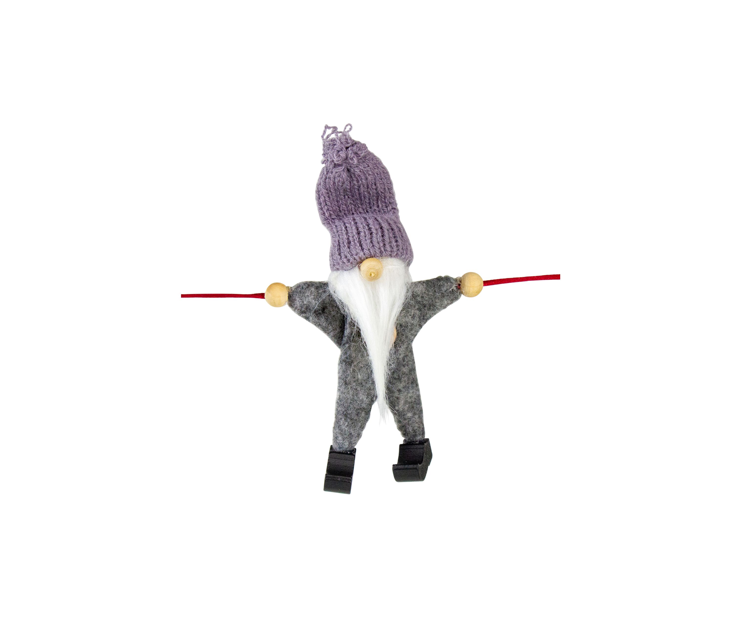 30 Inch Gray and White Knit Gnome Novelty Christmas Garland