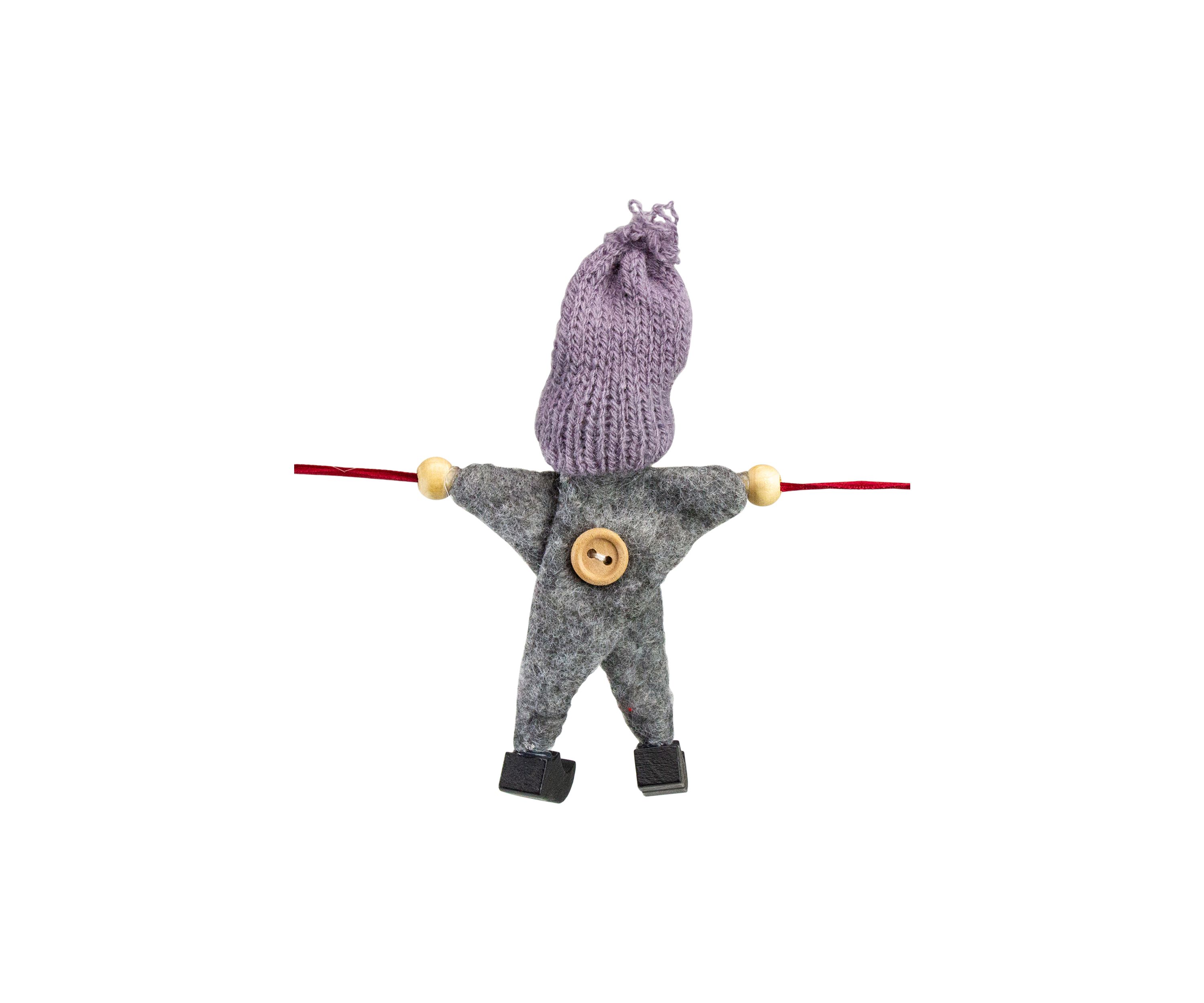 30 Inch Gray and White Knit Gnome Novelty Christmas Garland