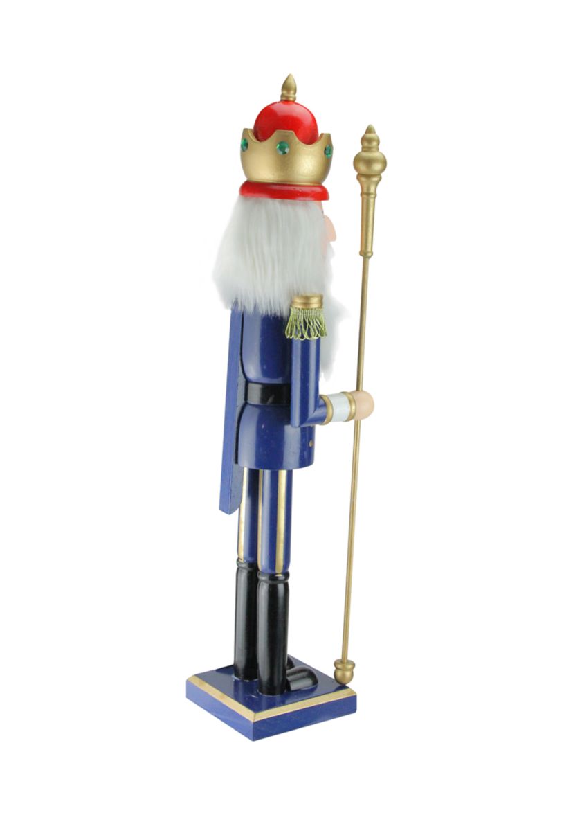 24Inch Blue and Gold Christmas Nutcracker King with Scepter