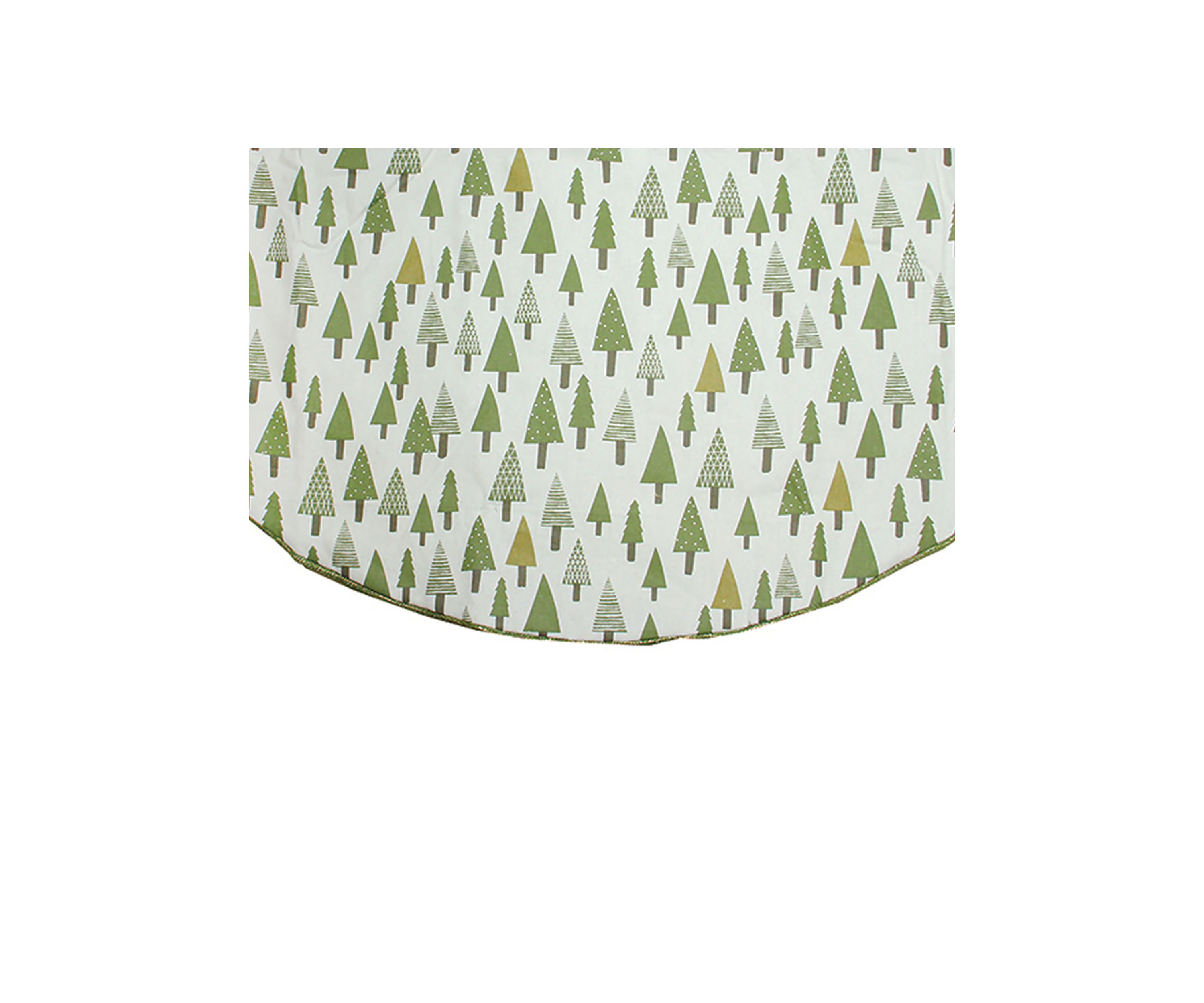 48Inch Cream White and Green Forest Christmas Tree Skirt