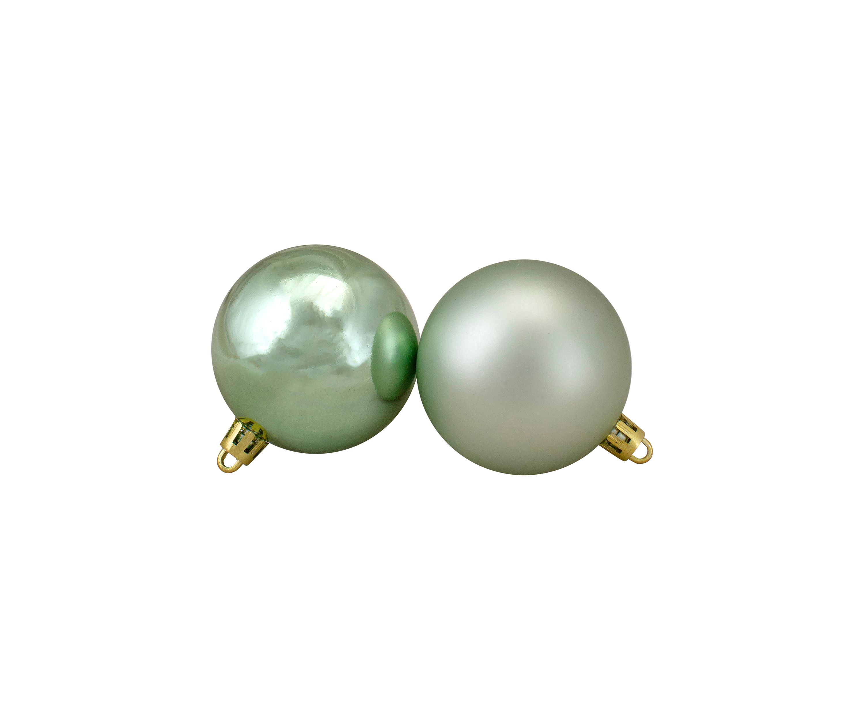 60ct Celadon Green Shatterproof 2-Finish Christmas Ball Ornaments 2.5Inch (60mm)