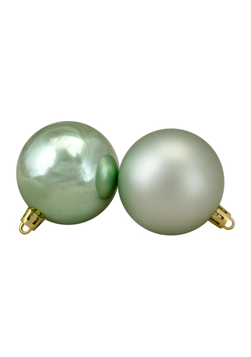 60ct Celadon Green Shatterproof 2-Finish Christmas Ball Ornaments 2.5Inch (60mm)
