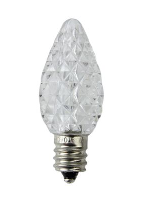 Pack of 25 Faceted LED C7 Pure White Christmas Replacement Bulbs