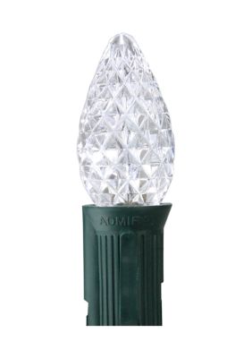 Pack of 25 Faceted LED C7 Pure White Christmas Replacement Bulbs