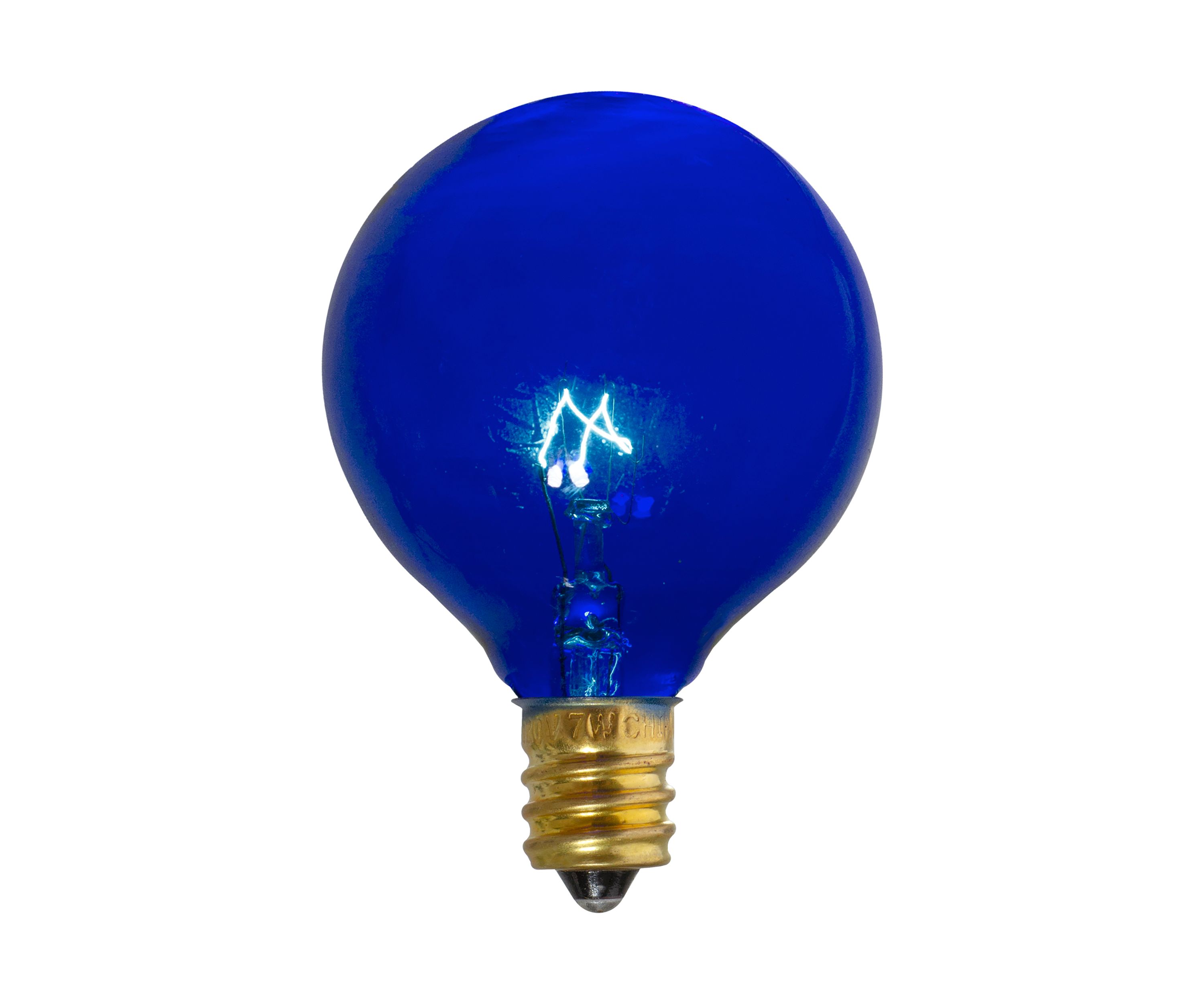 Pack of 25 Incandescent G50 Blue Christmas Replacement Bulbs