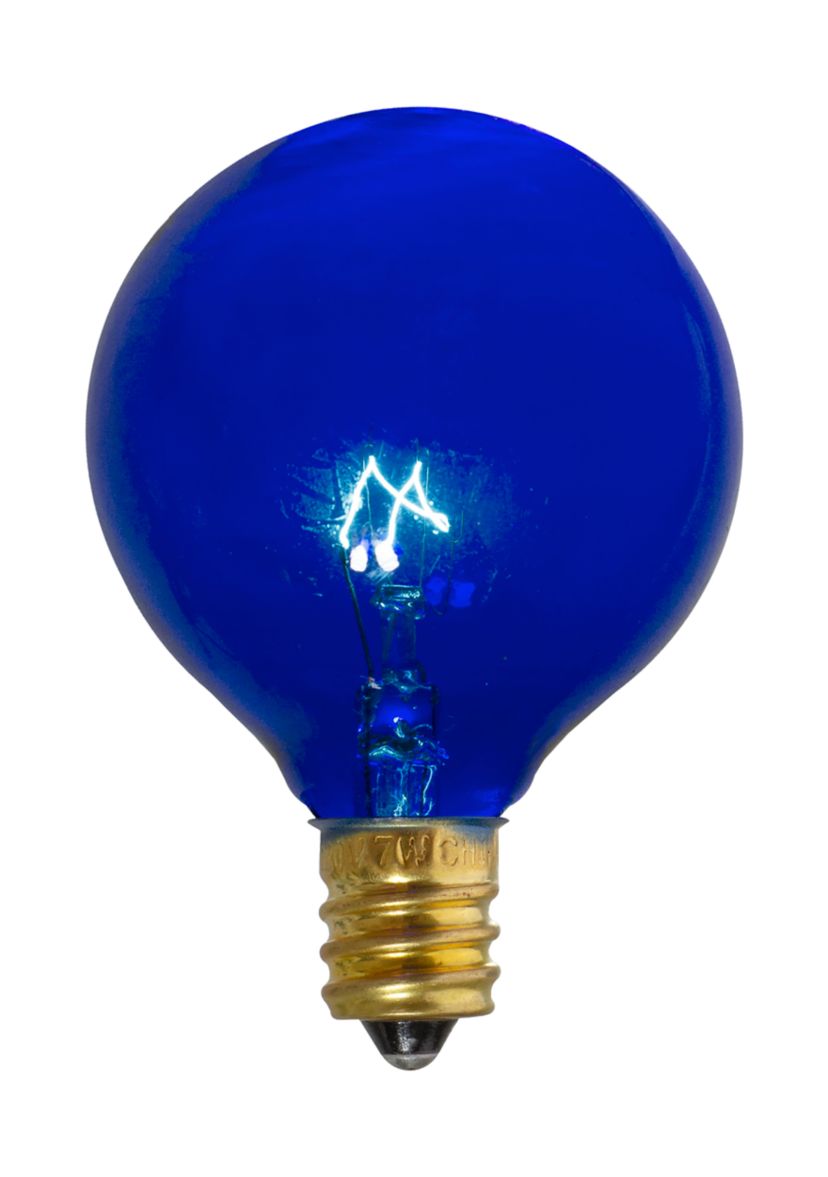 Pack of 25 Incandescent G50 Blue Christmas Replacement Bulbs