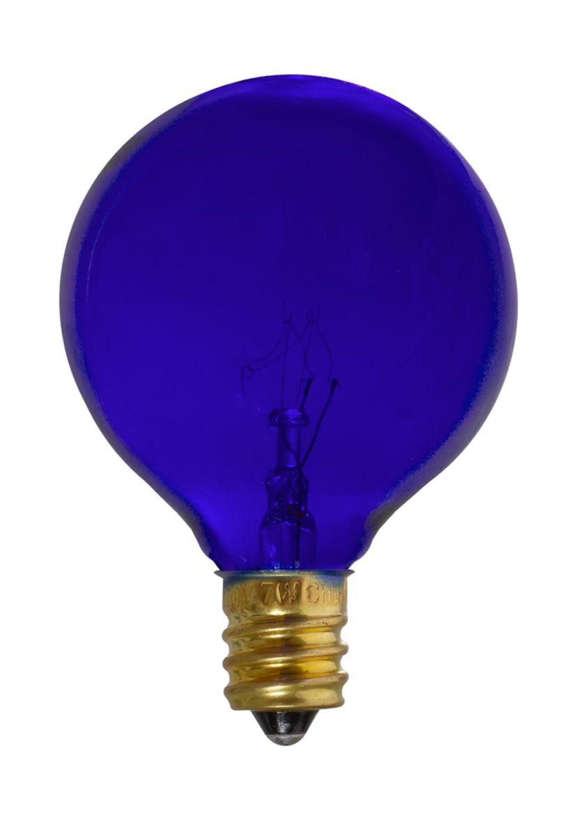 Pack of 25 Incandescent G50 Blue Christmas Replacement Bulbs