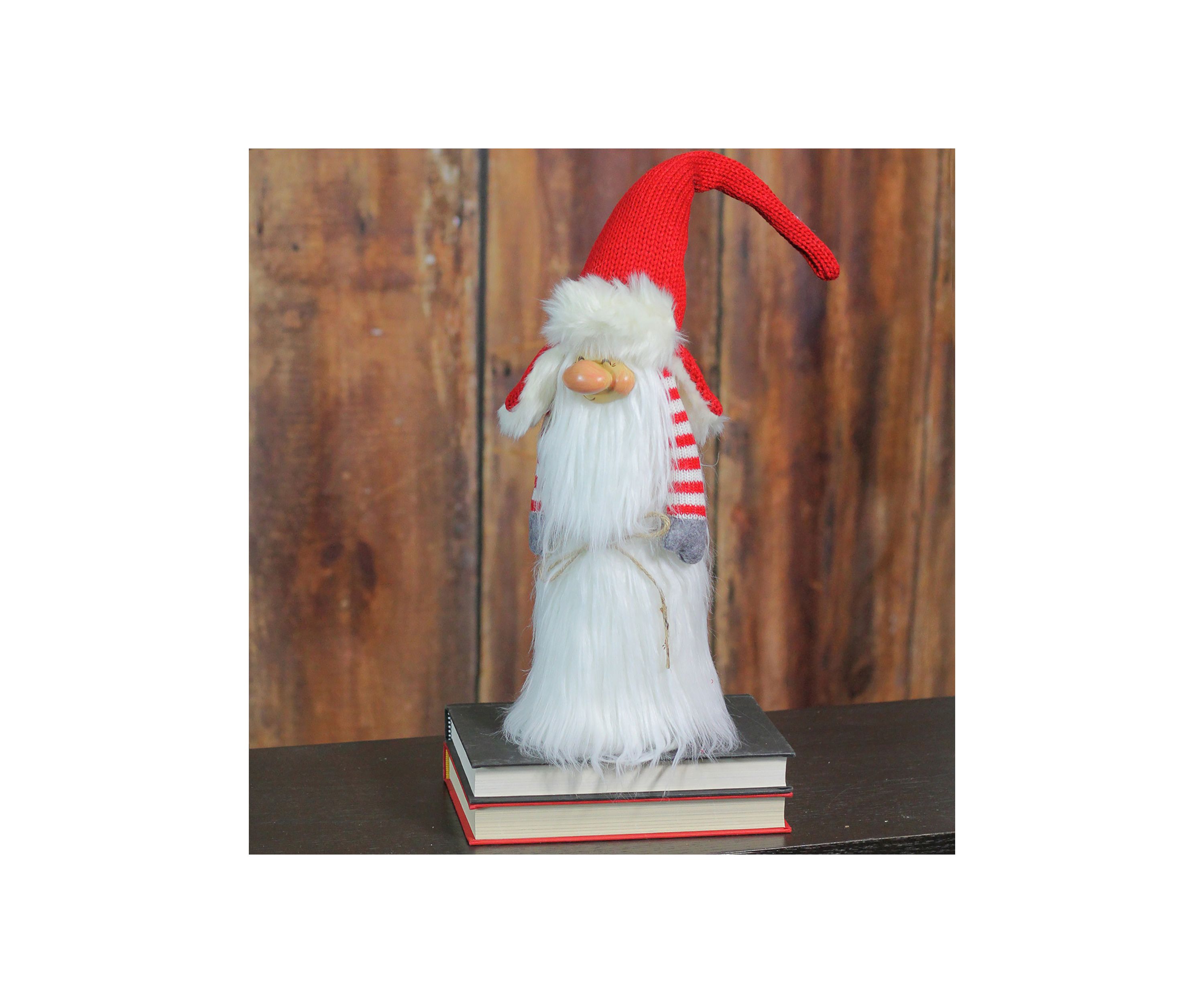 22Inch White and Red Slim Santa Gnome Christmas Tabletop Decor