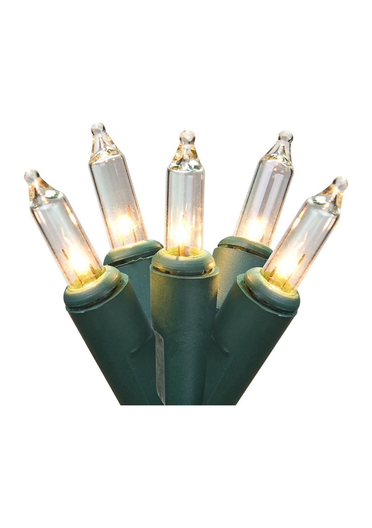 100-Count Clear Mini Christmas Light Set  49.6ft Green Wire