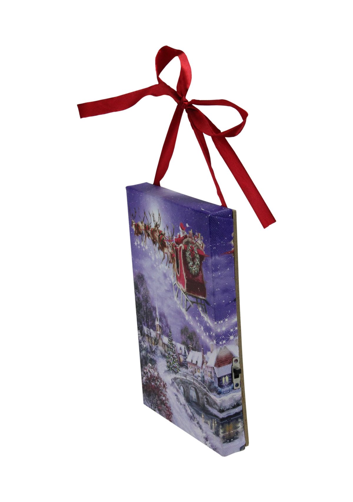 6 LED Fiber Optic Christmas Tree and Santa Sleigh Wall Art Decor