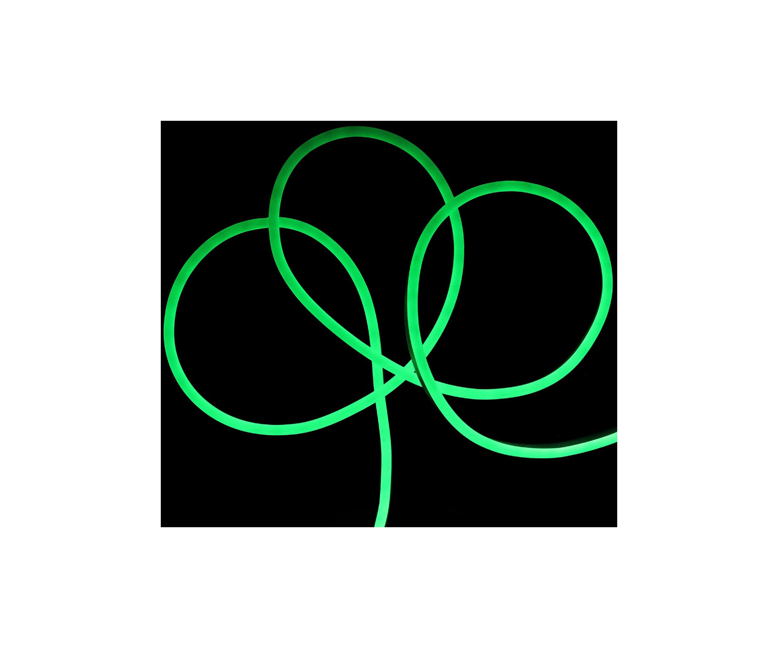 840 Green LED Commercial Grade Neon Style Flexible Christmas Rope Lights - 18 ft White Tube