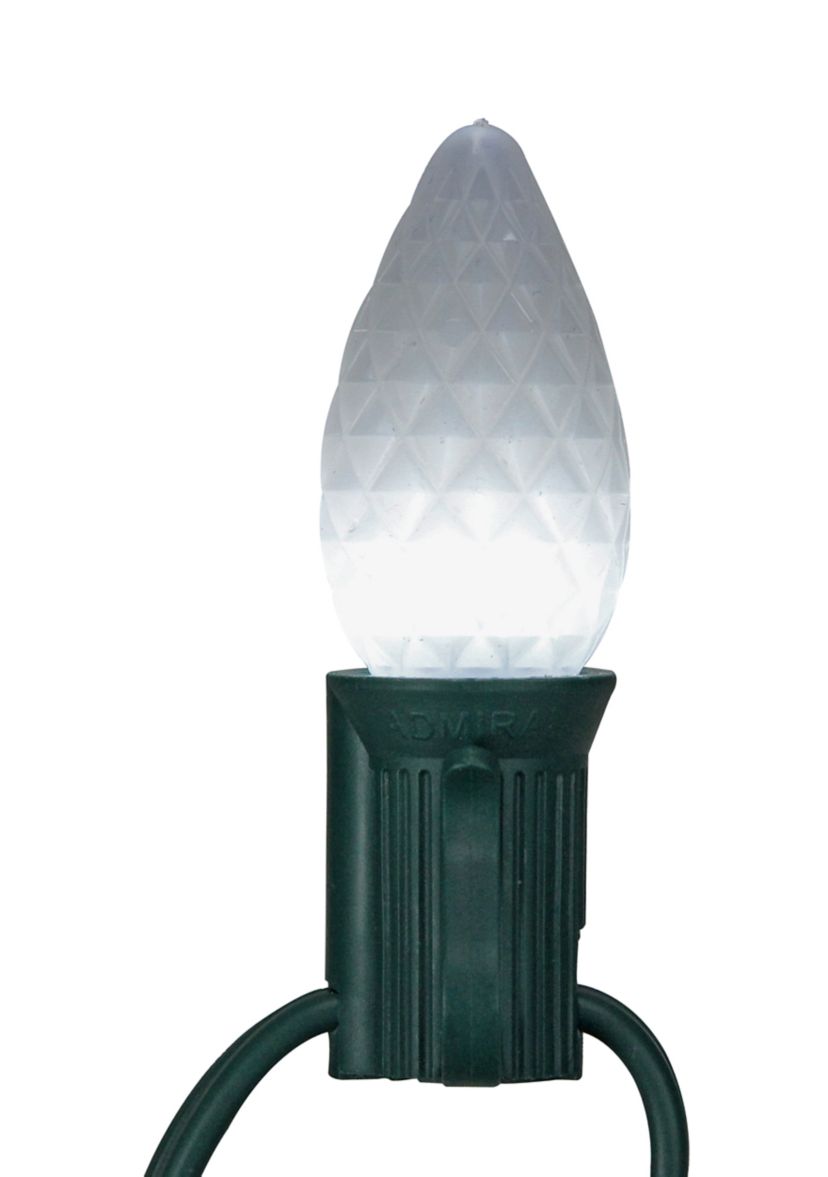 25-Count Faceted LED C7 Pure White Christmas Replacement Bulbs