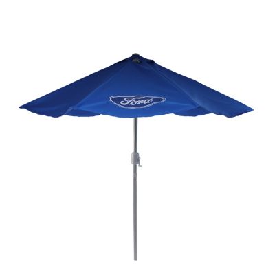 9ft Outdoor Patio Ford Umbrella with Hand Crank and Tilt  Blue
