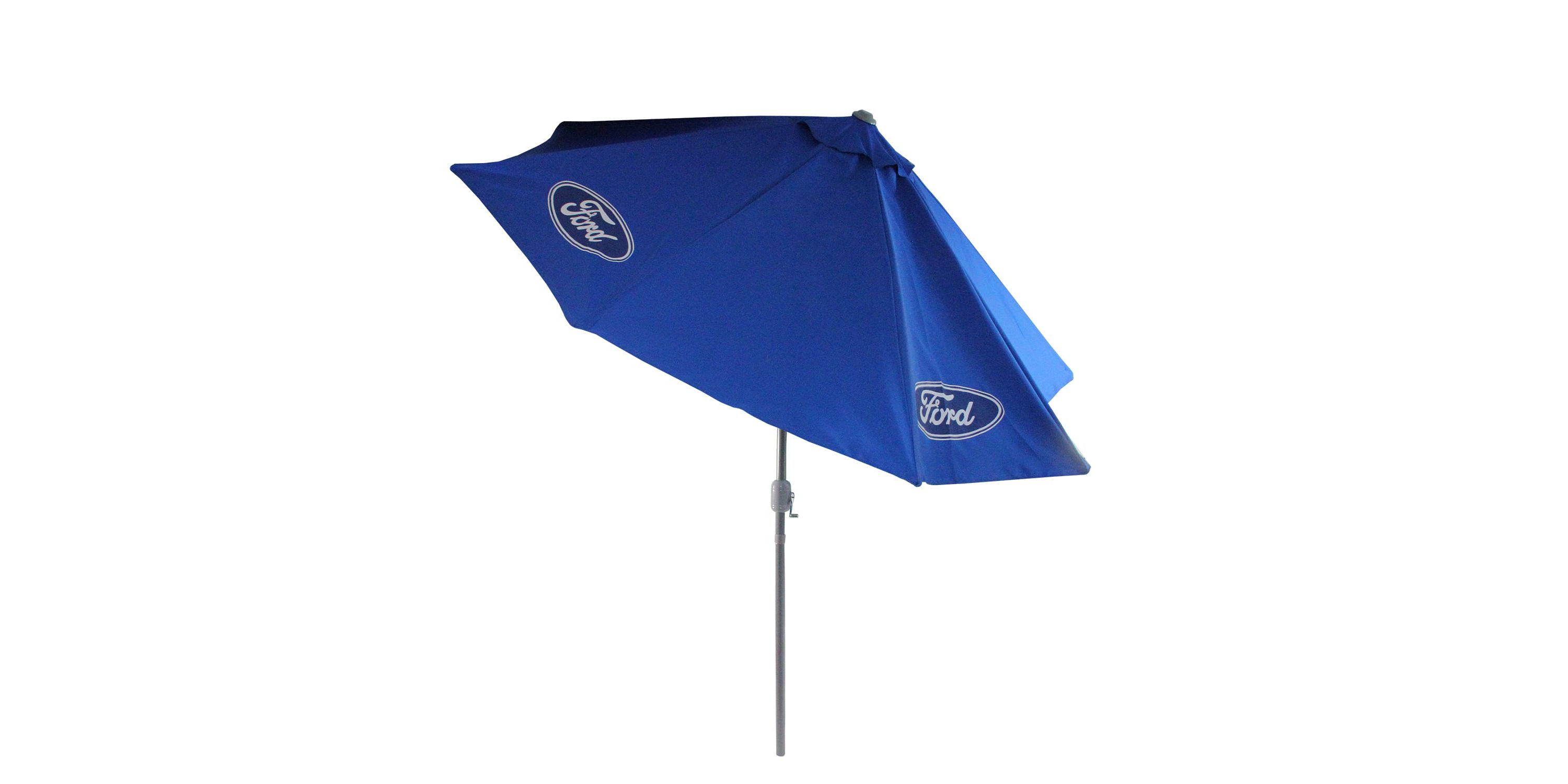 9ft Outdoor Patio Ford Umbrella with Hand Crank and Tilt  Blue
