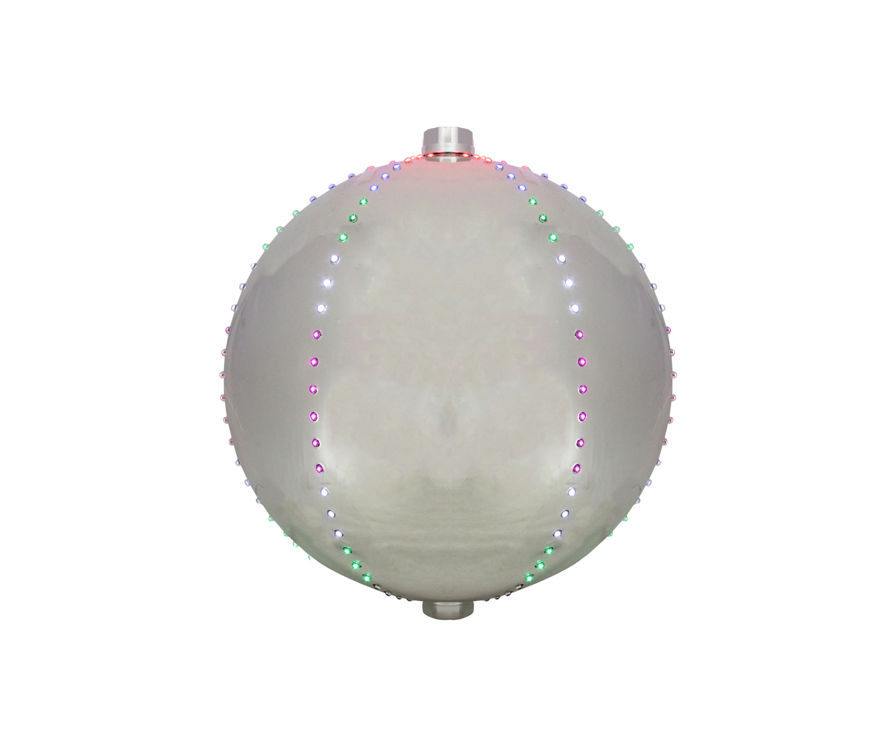 12Inch Multi-Color LED Lighted Christmas Silver Sphere Ball Decoration