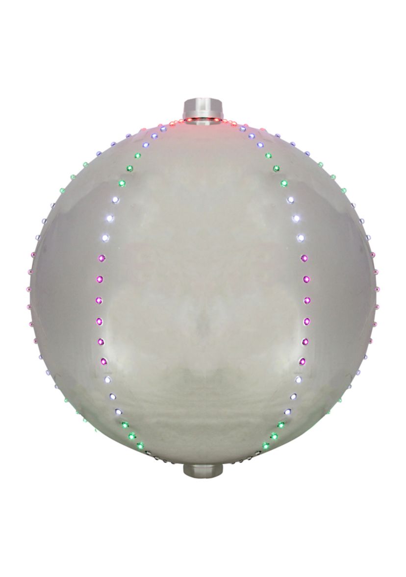 12Inch Multi-Color LED Lighted Christmas Silver Sphere Ball Decoration