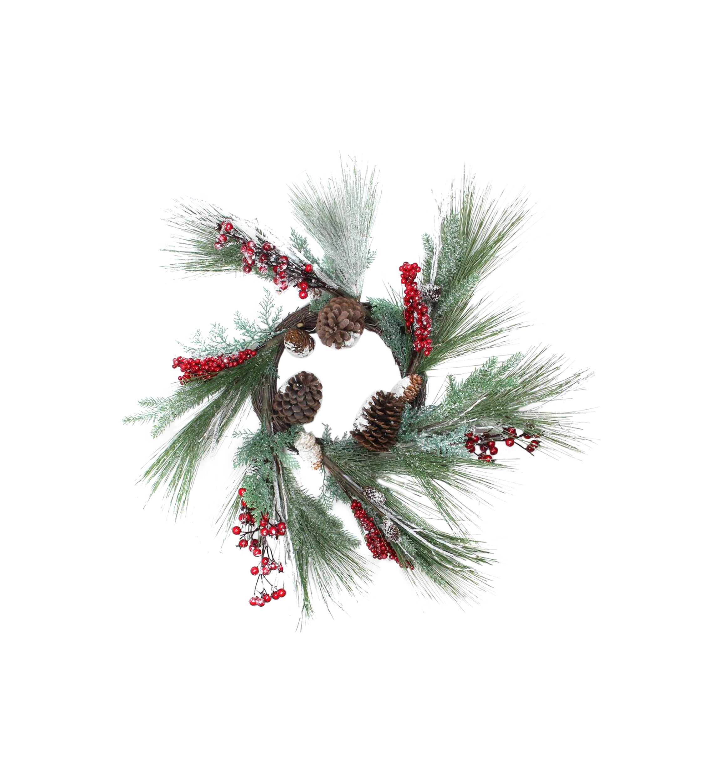 Berries with Pine Cones and Pine Sprigs Artificial Christmas Wreath - 32-Inch  Unlit