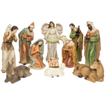 Northlight 11-Piece Brown and Ivory Large Tranquil Religious Christmas ...