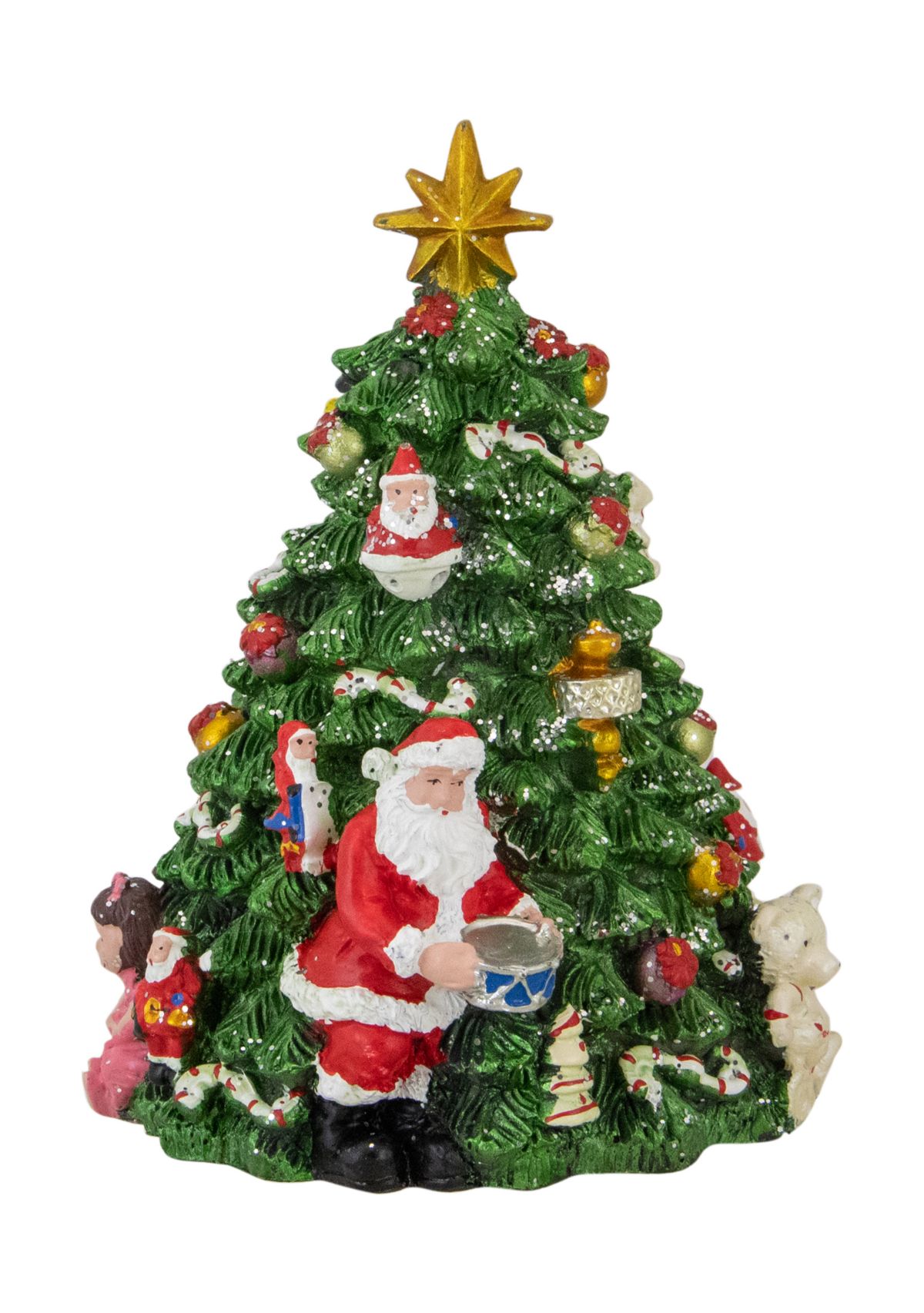 5.5Inch Santa Christmas Tree Rotating Music Box