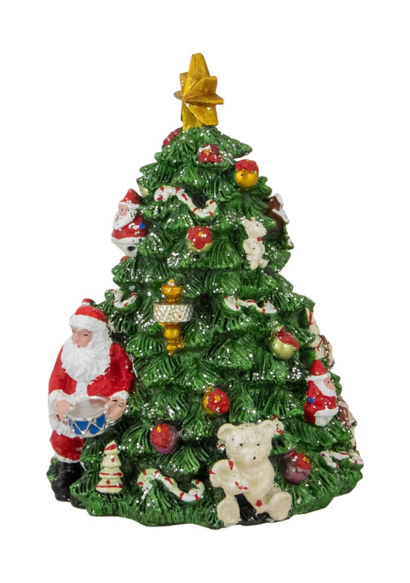 5.5Inch Santa Christmas Tree Rotating Music Box