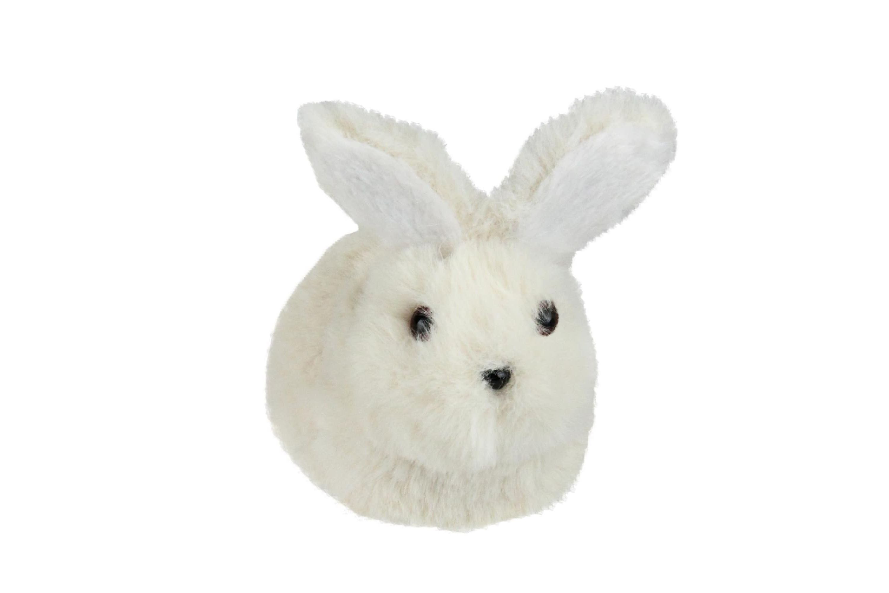 4.75" White and Black Plush Sitting Easter Bunny Rabbit Spring Figure