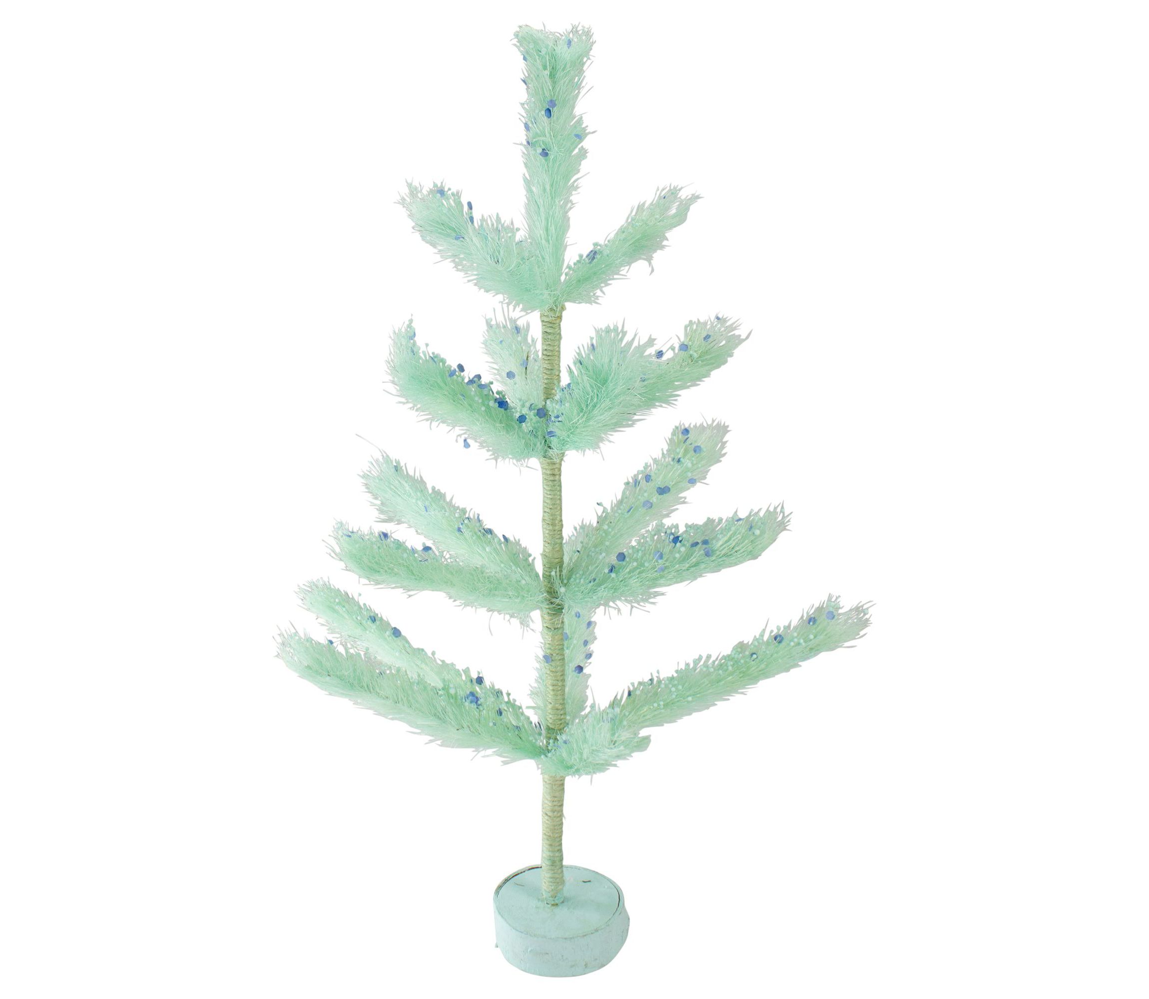 2 Pastel Green Pine Artificial Easter Tree - Unlit