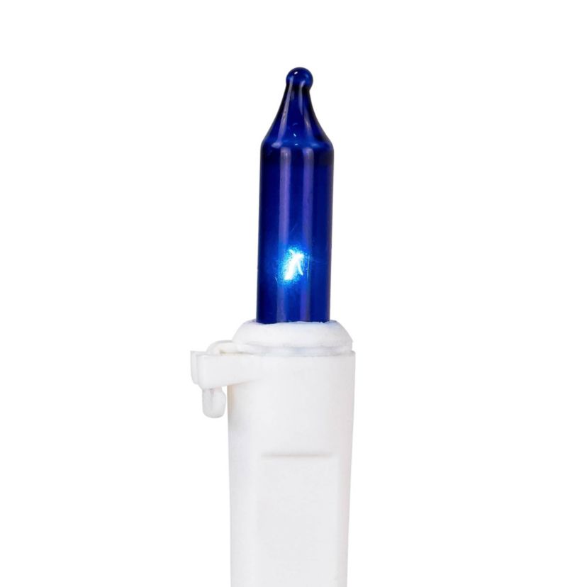 Mini Christmas Light Set - Red  White and Blue - 10 - White Wire - 50ct