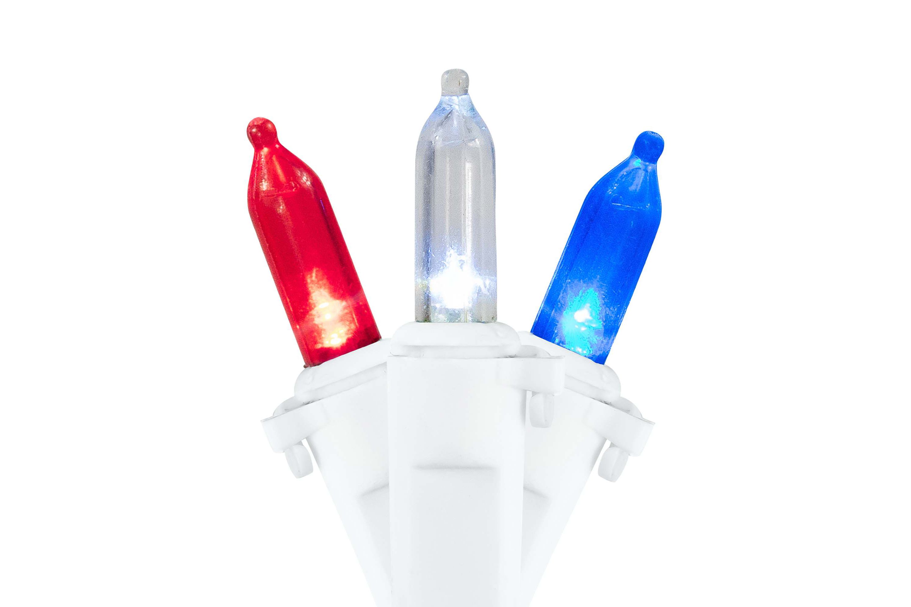 Patriotic LED Mini Christmas Lights - 15.5 - White Wire - 50ct