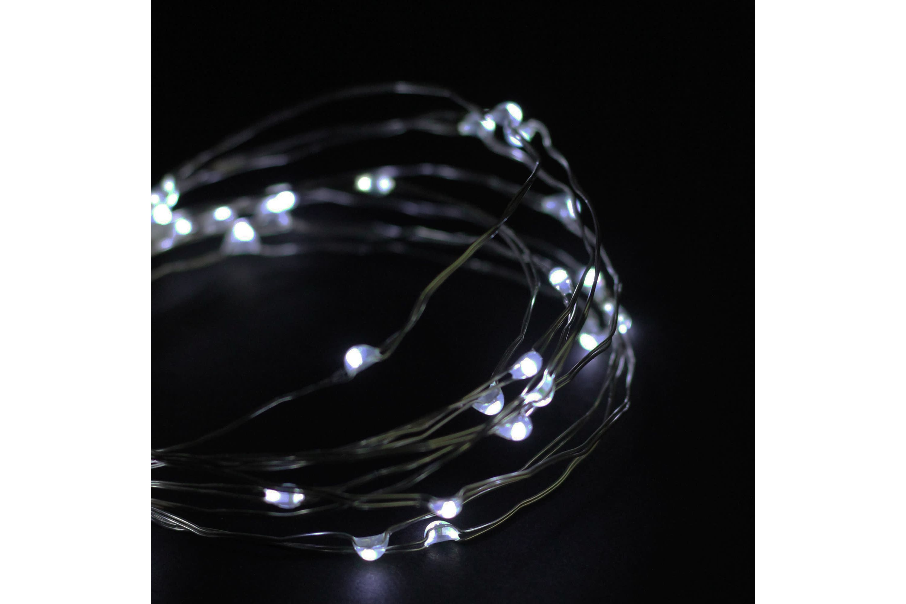 100 Pure White LED Micro Fairy Lights - 16.25 ft Copper Wire