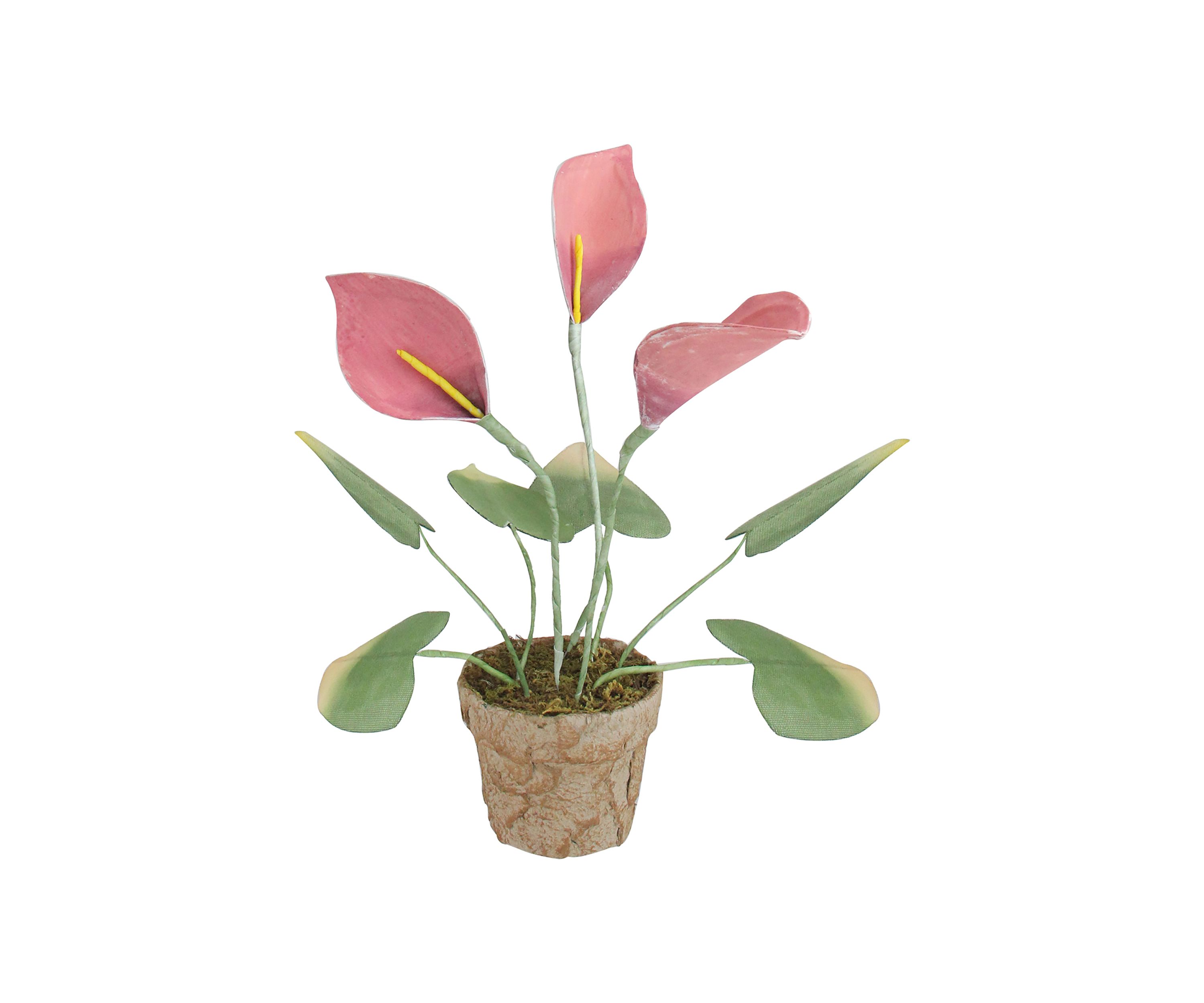19Inch Pink and Green Decorative Calla Lily Artificial Christmas Plants