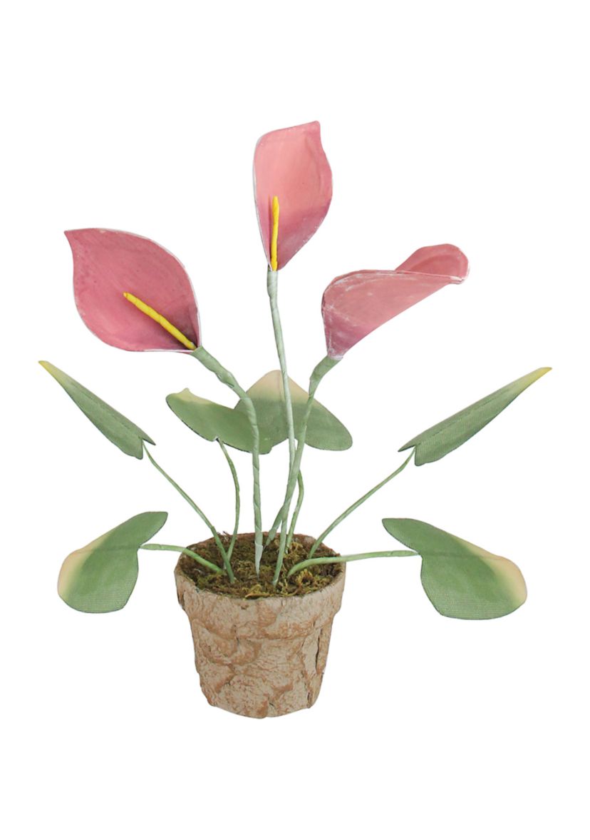 19Inch Pink and Green Decorative Calla Lily Artificial Christmas Plants