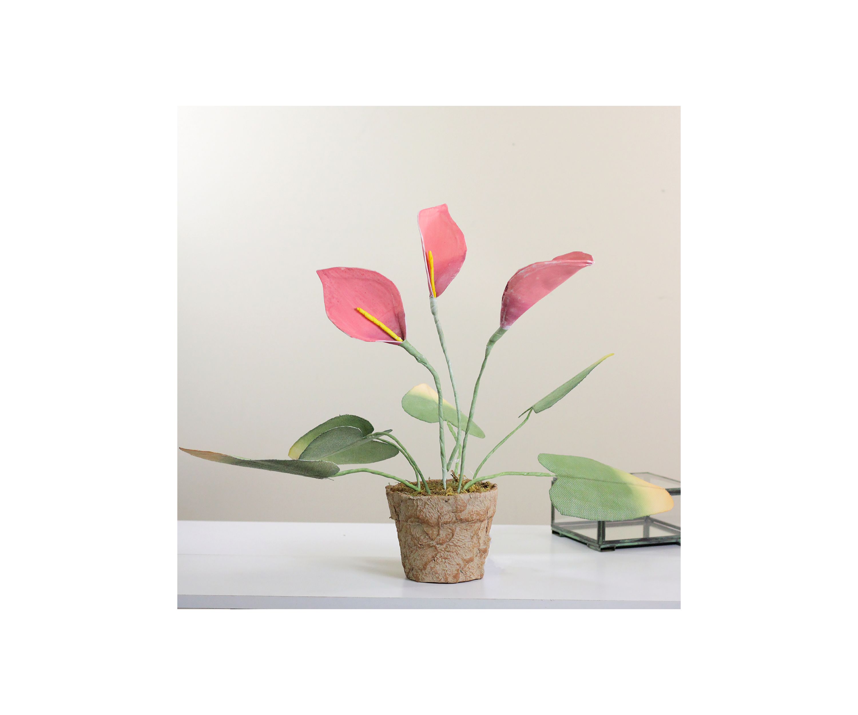 19Inch Pink and Green Decorative Calla Lily Artificial Christmas Plants