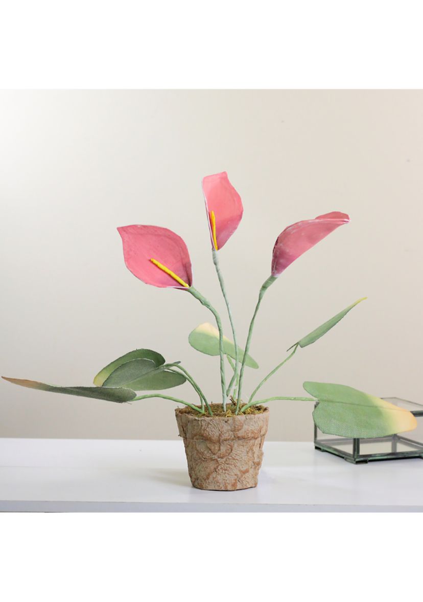 19Inch Pink and Green Decorative Calla Lily Artificial Christmas Plants