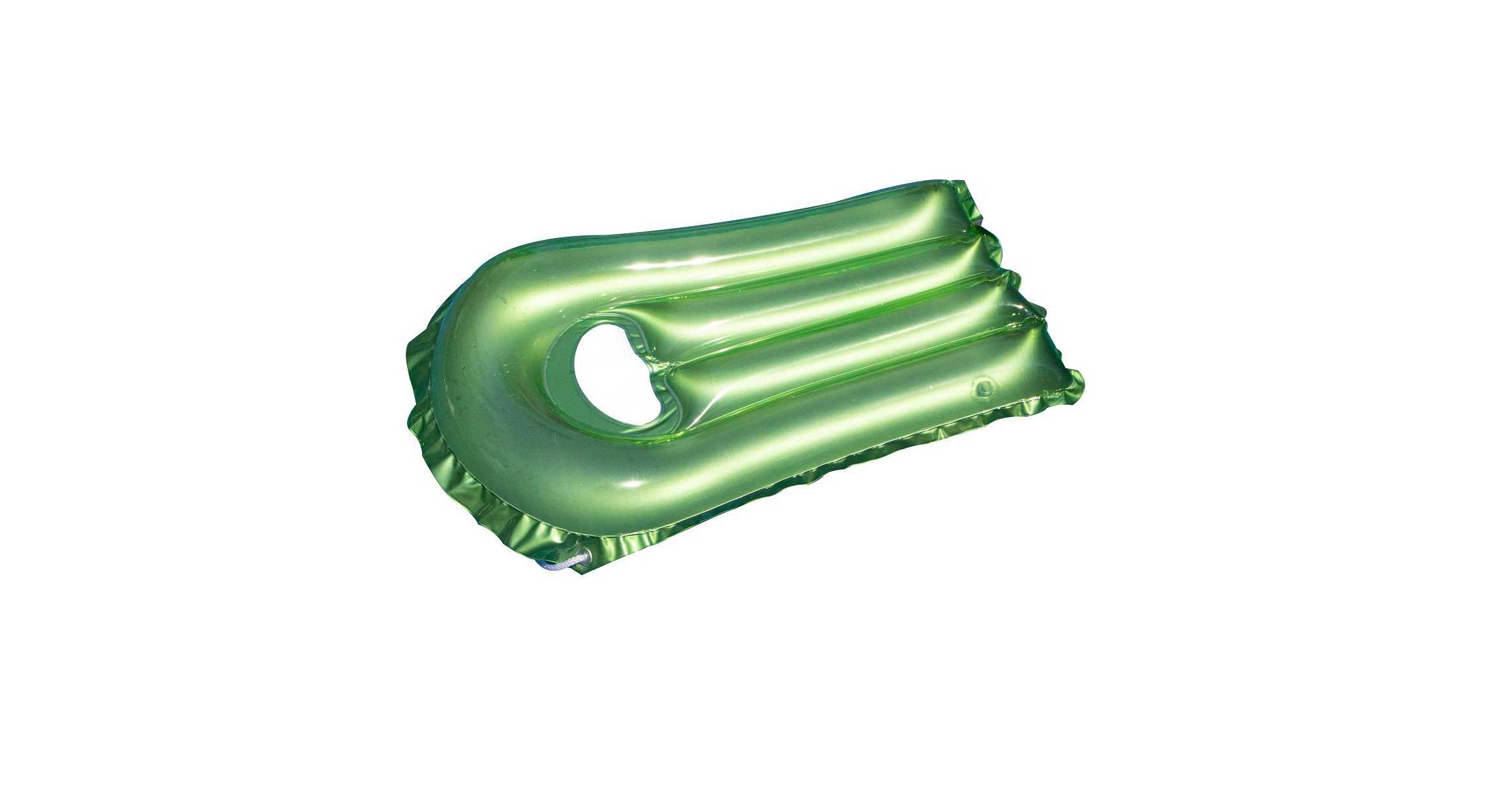 30-Inch Inflatable Transparent Green With Metallic Silver Surf Rider Pool Float