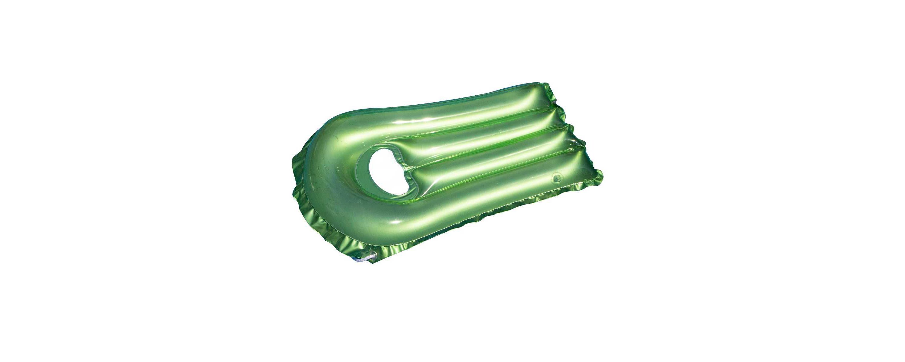 30-Inch Inflatable Transparent Green With Metallic Silver Surf Rider Pool Float