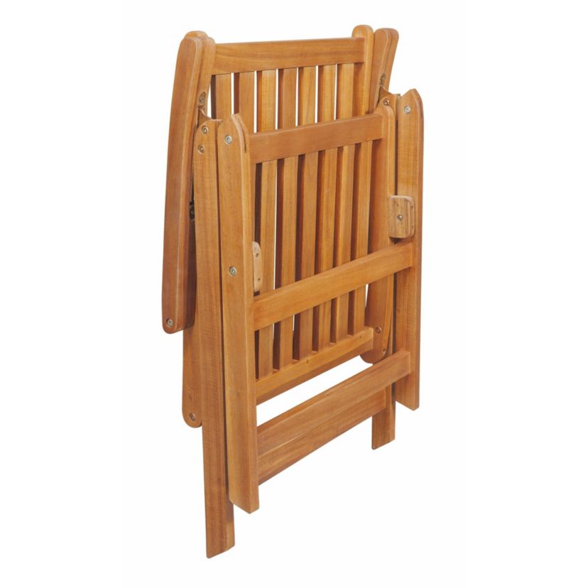 Set of 2 Brown Acacia Folding Chairs Outdoor Patio Furniture 42"