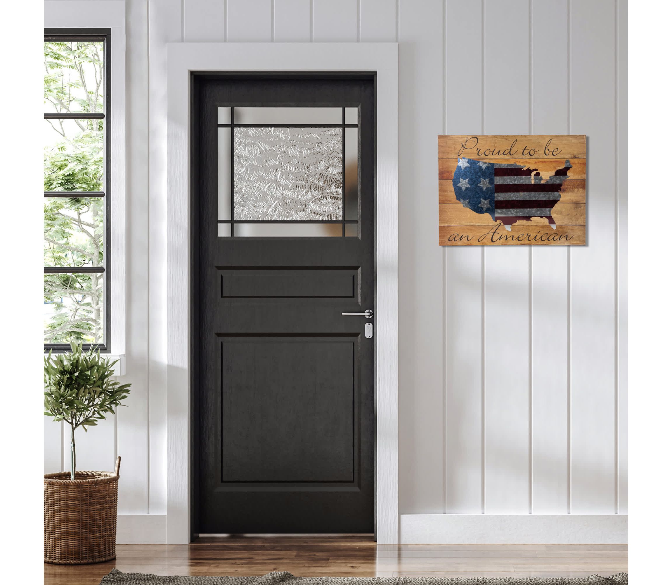 Patriotic “Proud to be an American" Wooden USA Map Wall Art - 15.75" x 12"