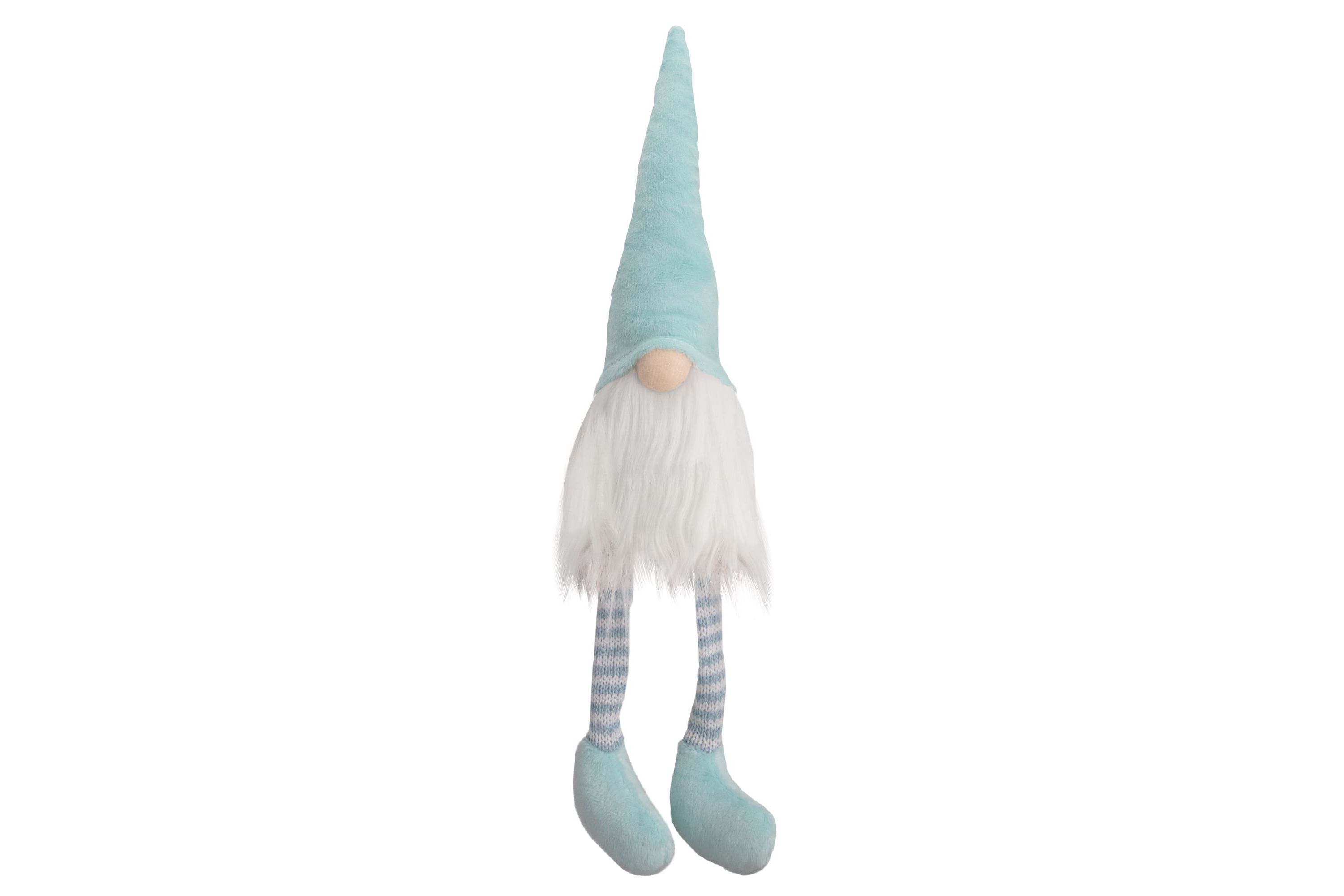 16" Aqua and White Sitting Spring Gnome Figure